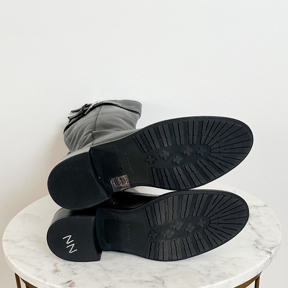 NEW Aquatalia Orsyn Calf Black Leather Zipper Knee High Boots Size 7 - Picture 9 of 10